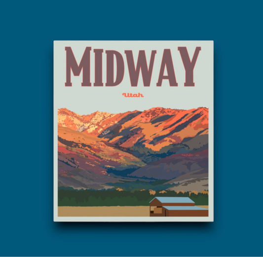 Midway, Utah- Poster Sticker