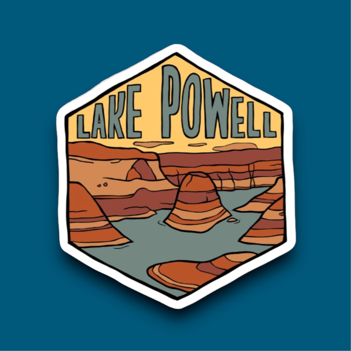 Lake Powell Utah- Hexagon Sticker