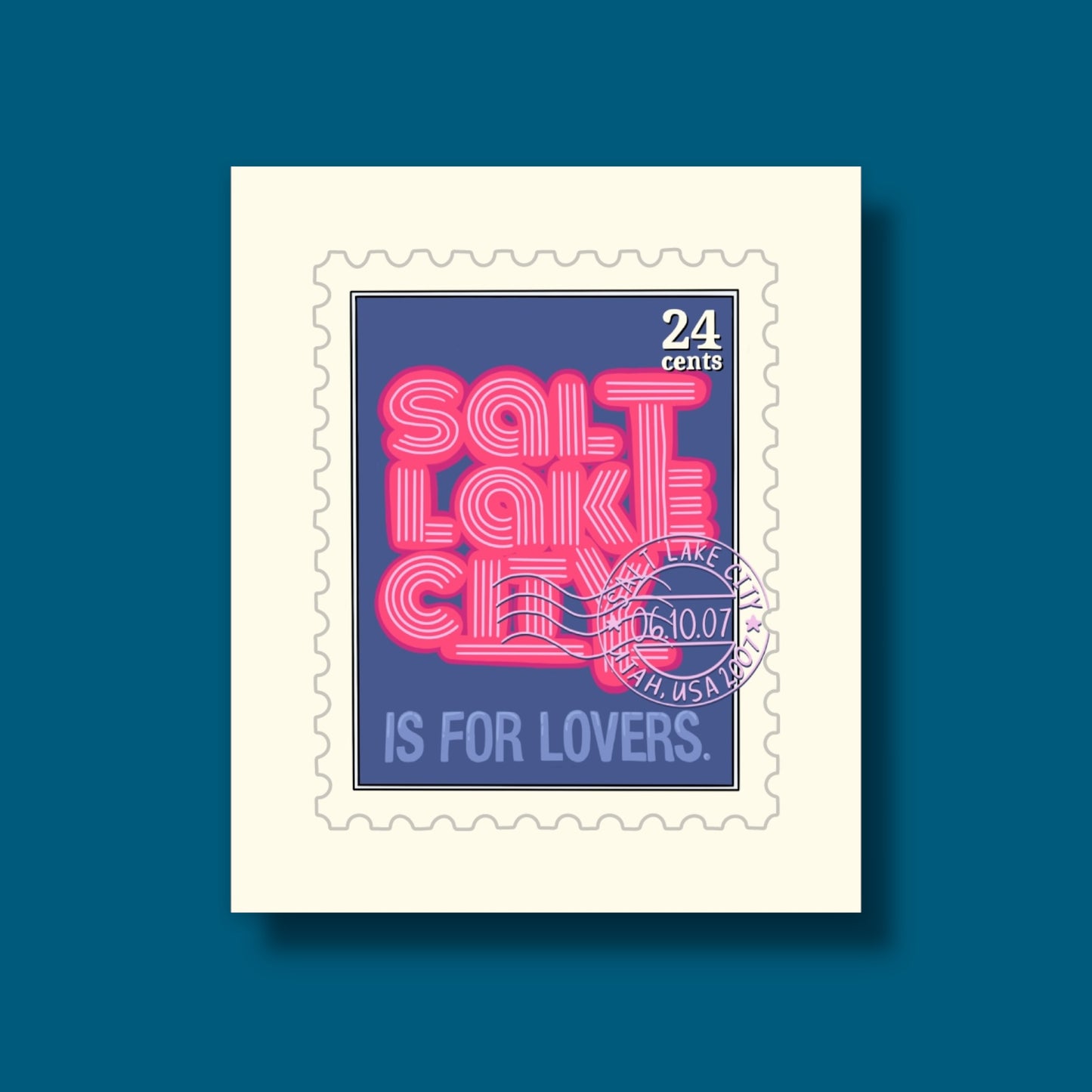 Salt Lake City Is For Lovers Stamp Sticker