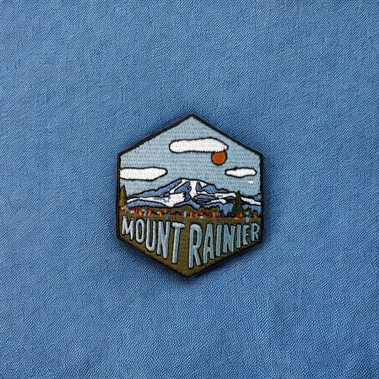 Mount Rainier, Washington- Hexagon Embroidered Patch