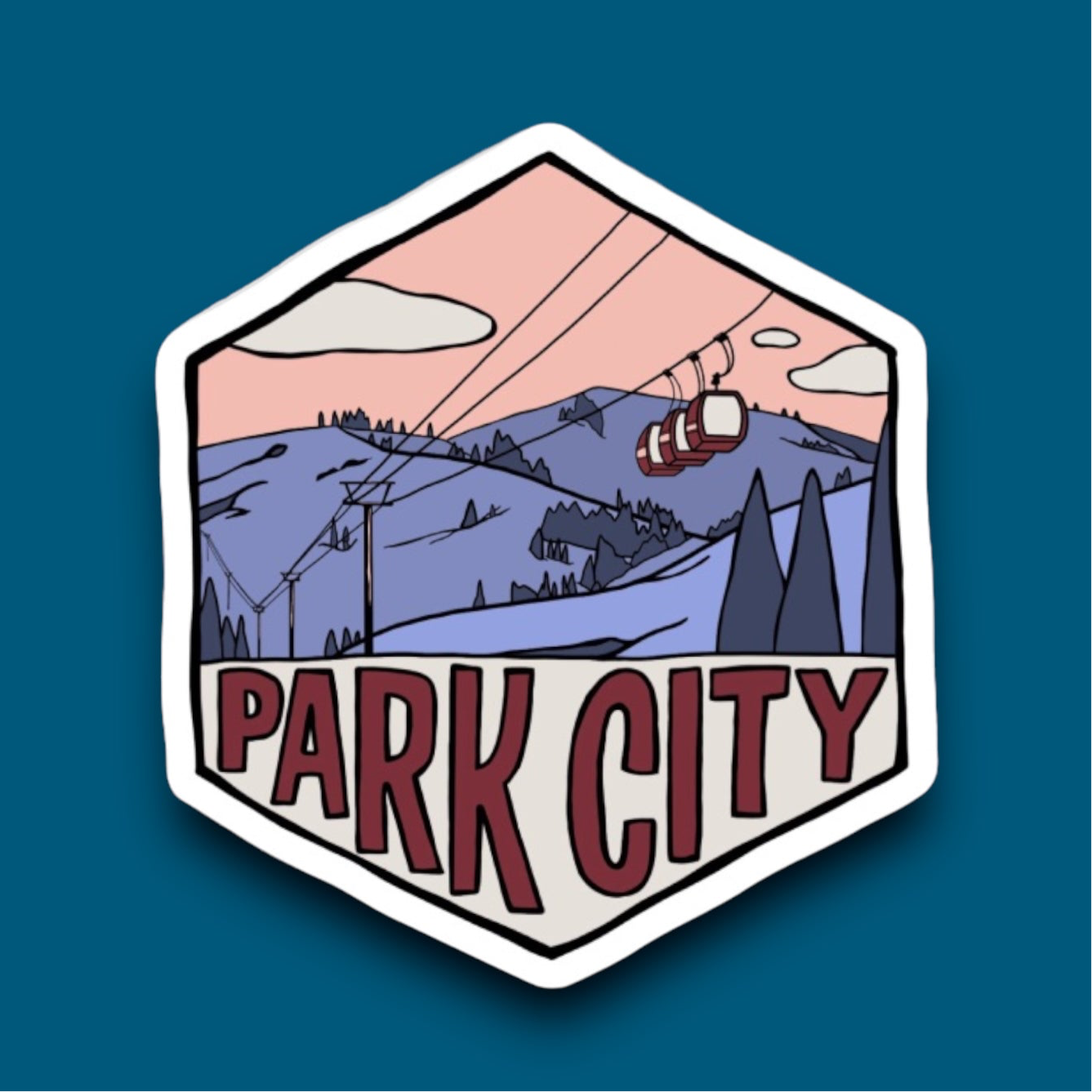 Park City, Utah- Hexagon Sticker