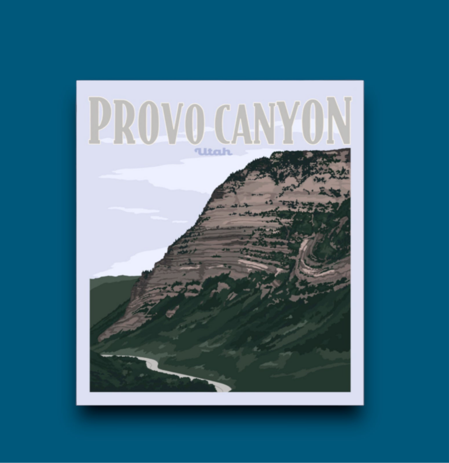 Provo Canyon, Utah- Poster Sticker