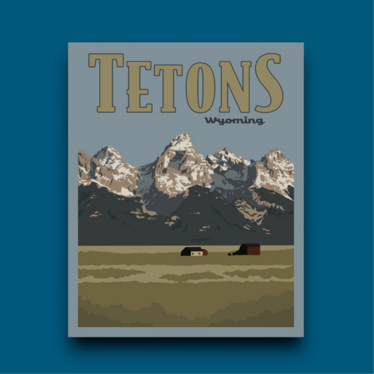 Tetons, Wyoming- Poster Sticker