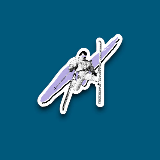 Acro Skier Purple Vinyl Sticker