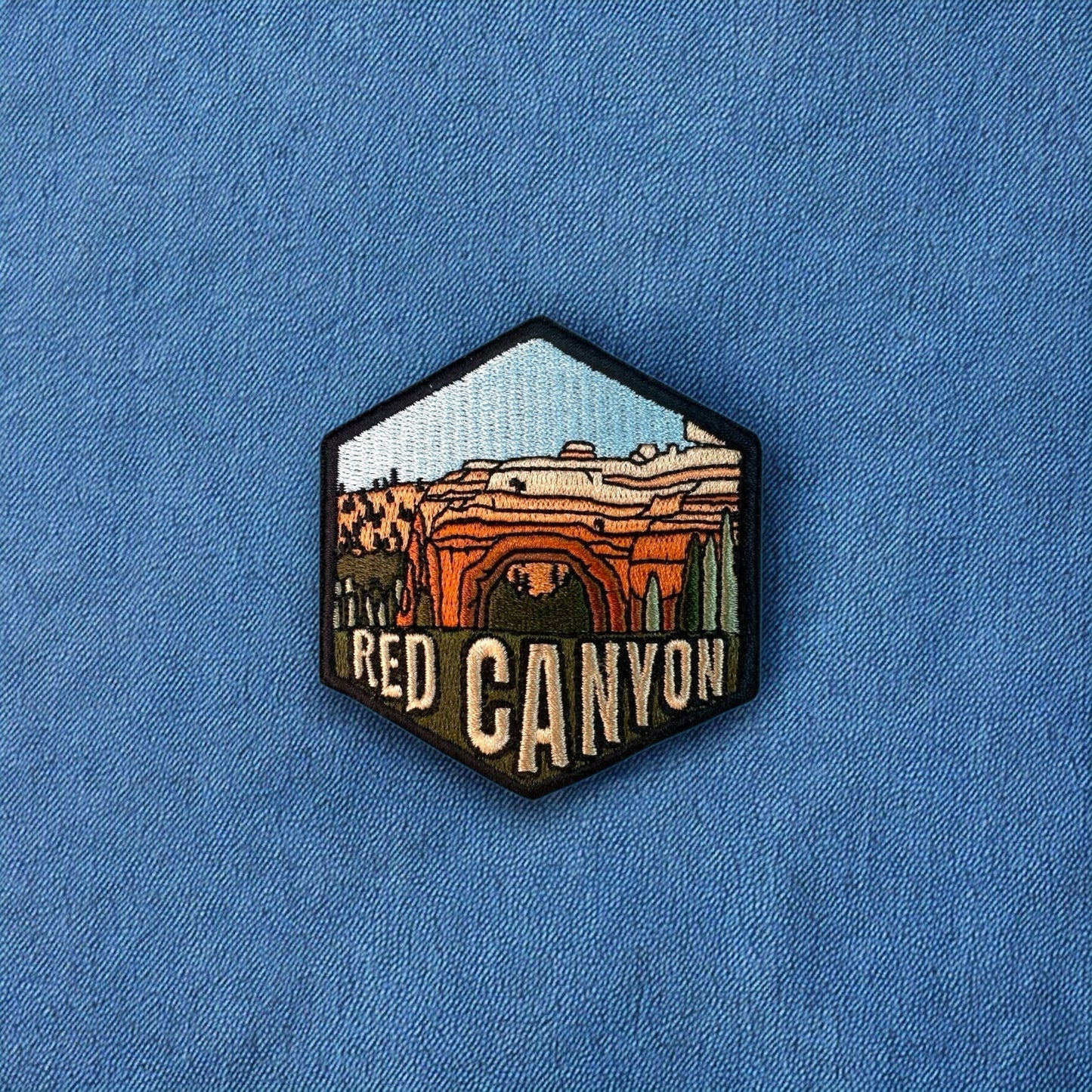 Red Canyon, Utah- Hexagon Embroidered Patch