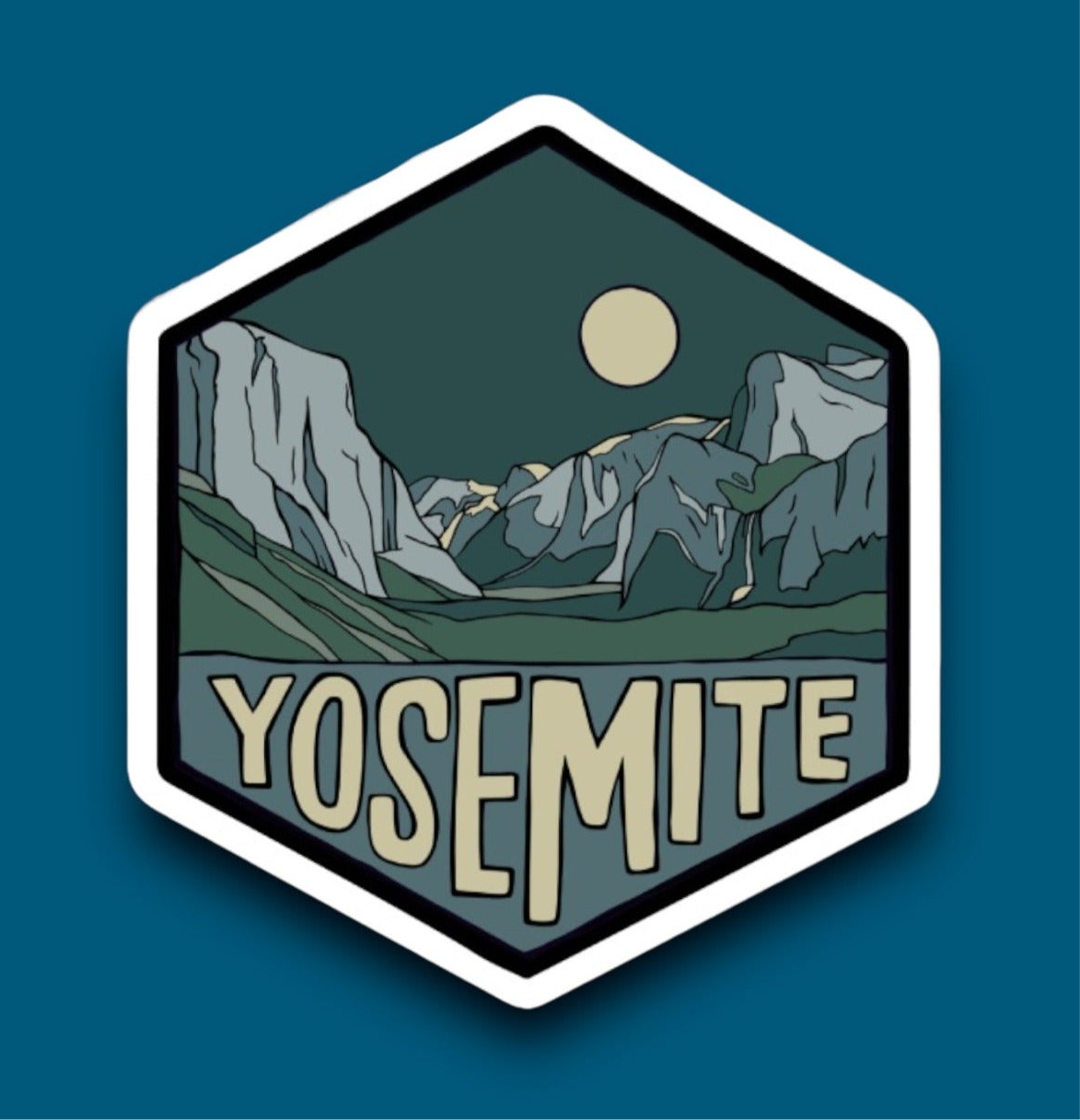 Yosemite National Park, California- Hexagon Sticker