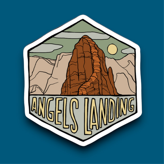 Angels Landing, Zion National Park, Utah - Hexagon Sticker