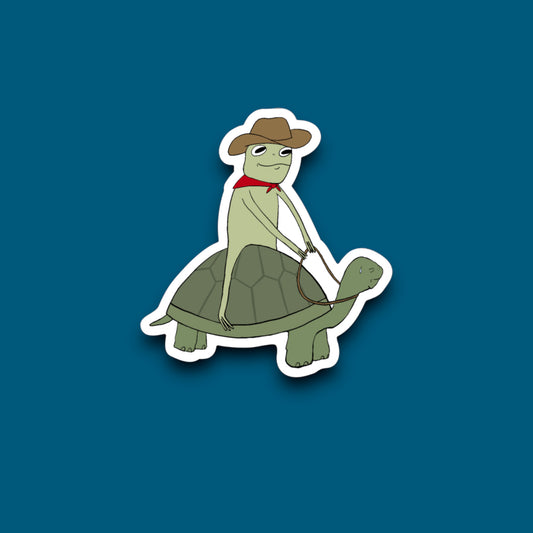 Frog Ridin’ A Turtle Sticker (Pack of 12)