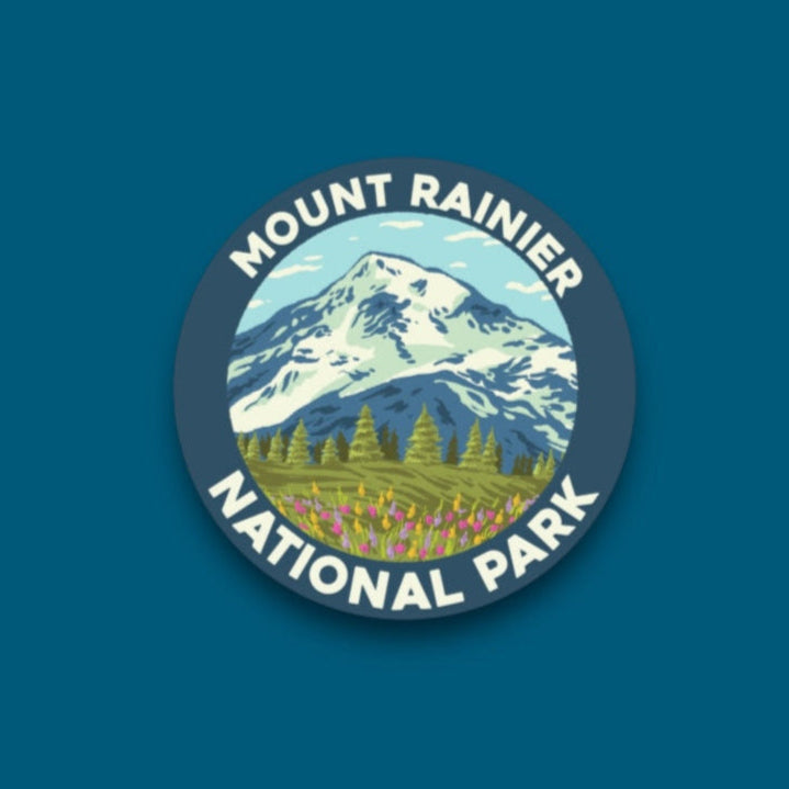 Mount Rainier National Park Circle Sticker