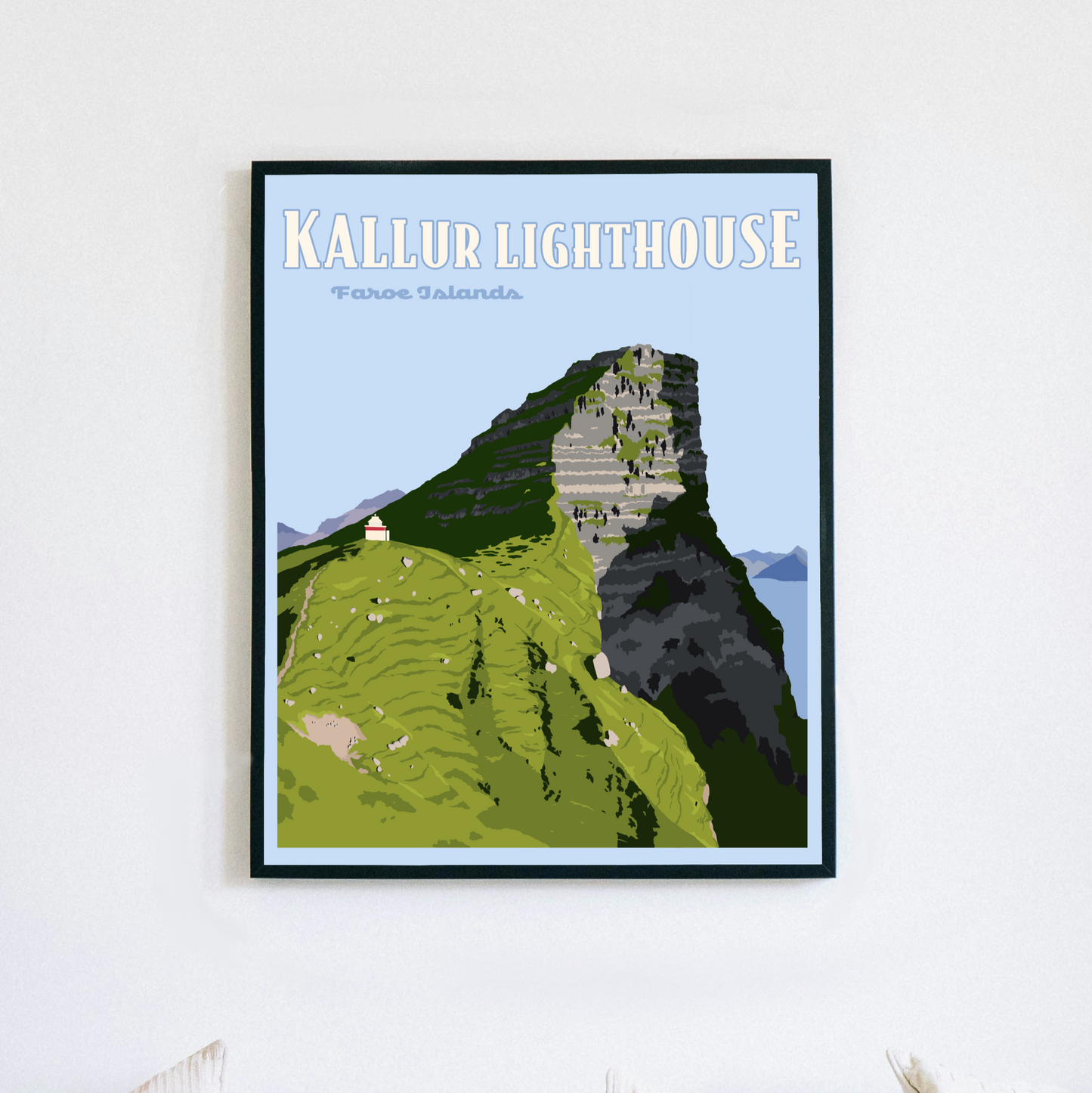 Kallur Lighthouse Faroe Islands Poster Print