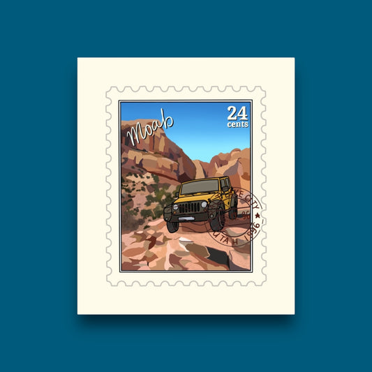 Moab Utah Offroad Stamp Sticker