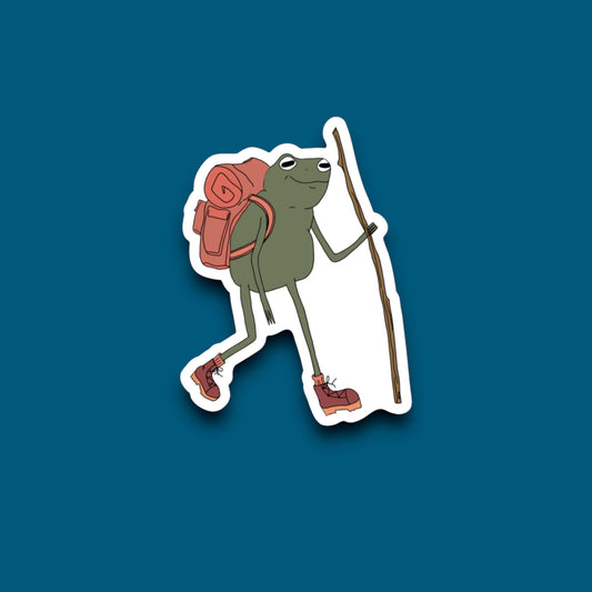 Hiker Frog Sticker (Pack of 12)