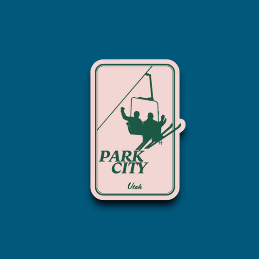 Ski Park City Pink/Green Sticker