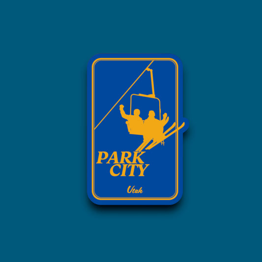 Ski Park City Blue/Yellow Sticker