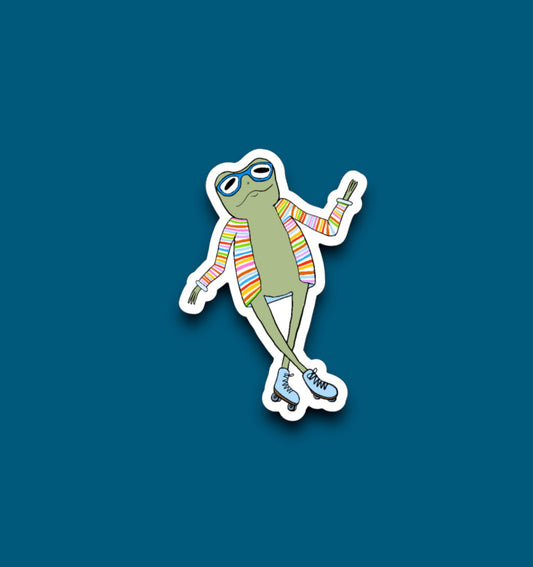 Roller Skatin’ Frog Sticker (Pack of 12)