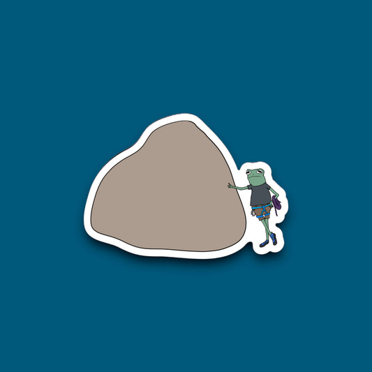 Rock Climber Frog Sticker (Pack of 12)