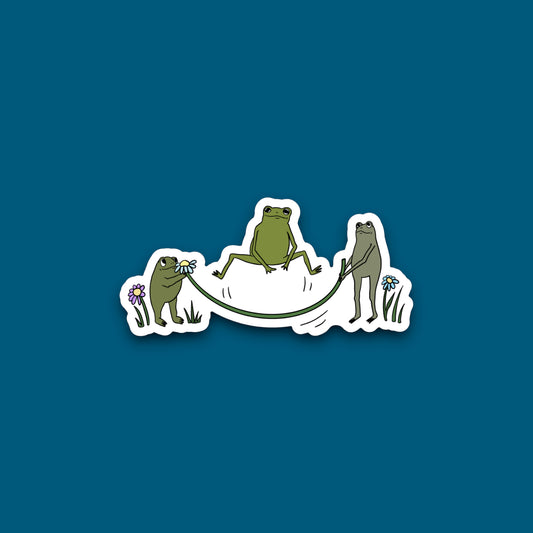 Jump Roping Frogs Sticker (Pack of 12)
