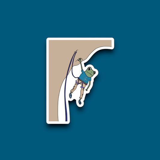 Rock Climbing Frog Sticker (Pack of 12)