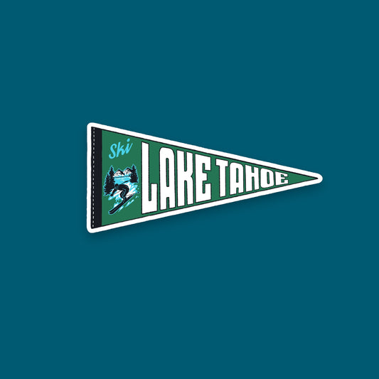 Ski Lake Tahoe Pennant Sticker