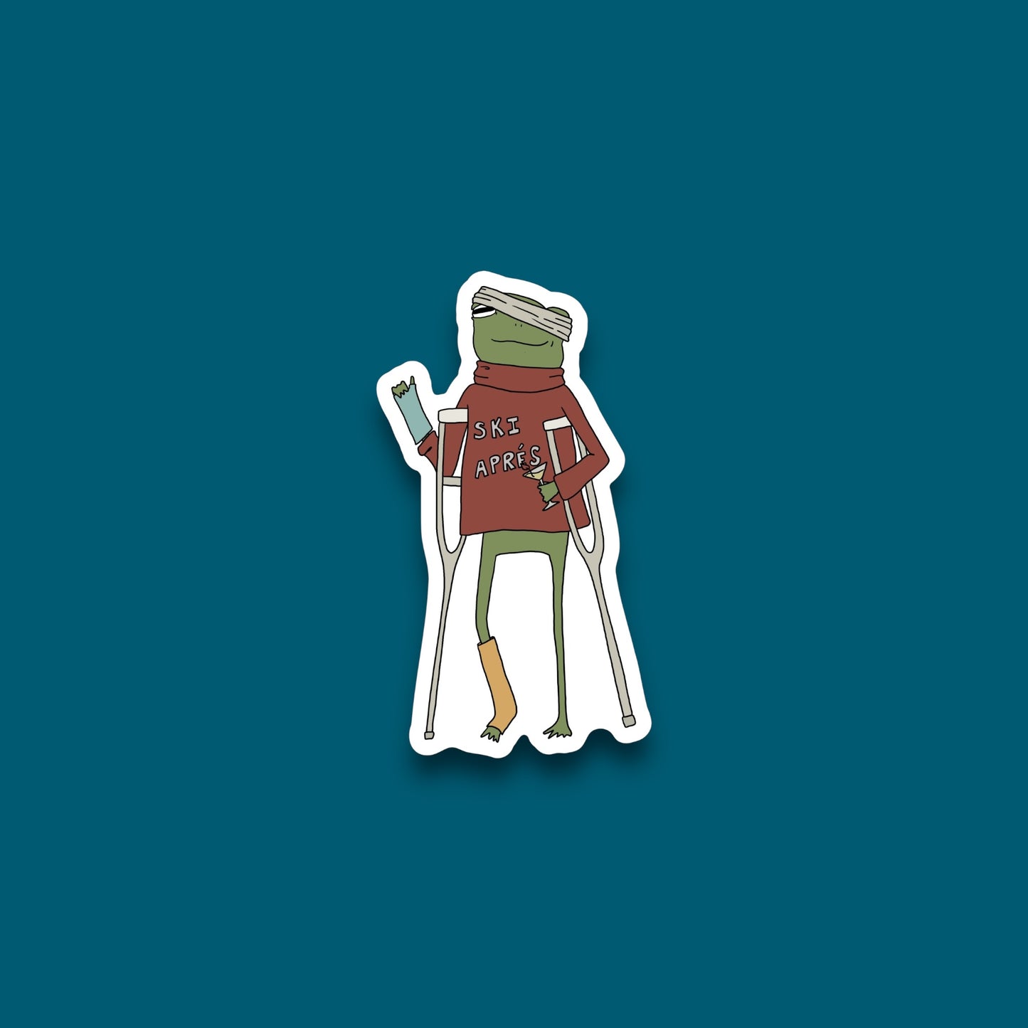 Ski Apres Frog Sticker