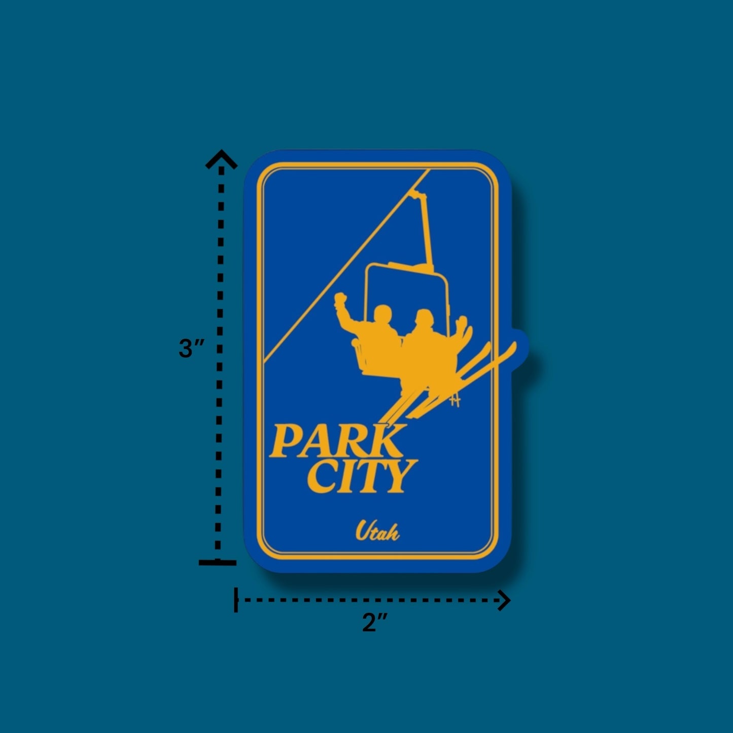 Ski Park City Blue/Yellow Sticker