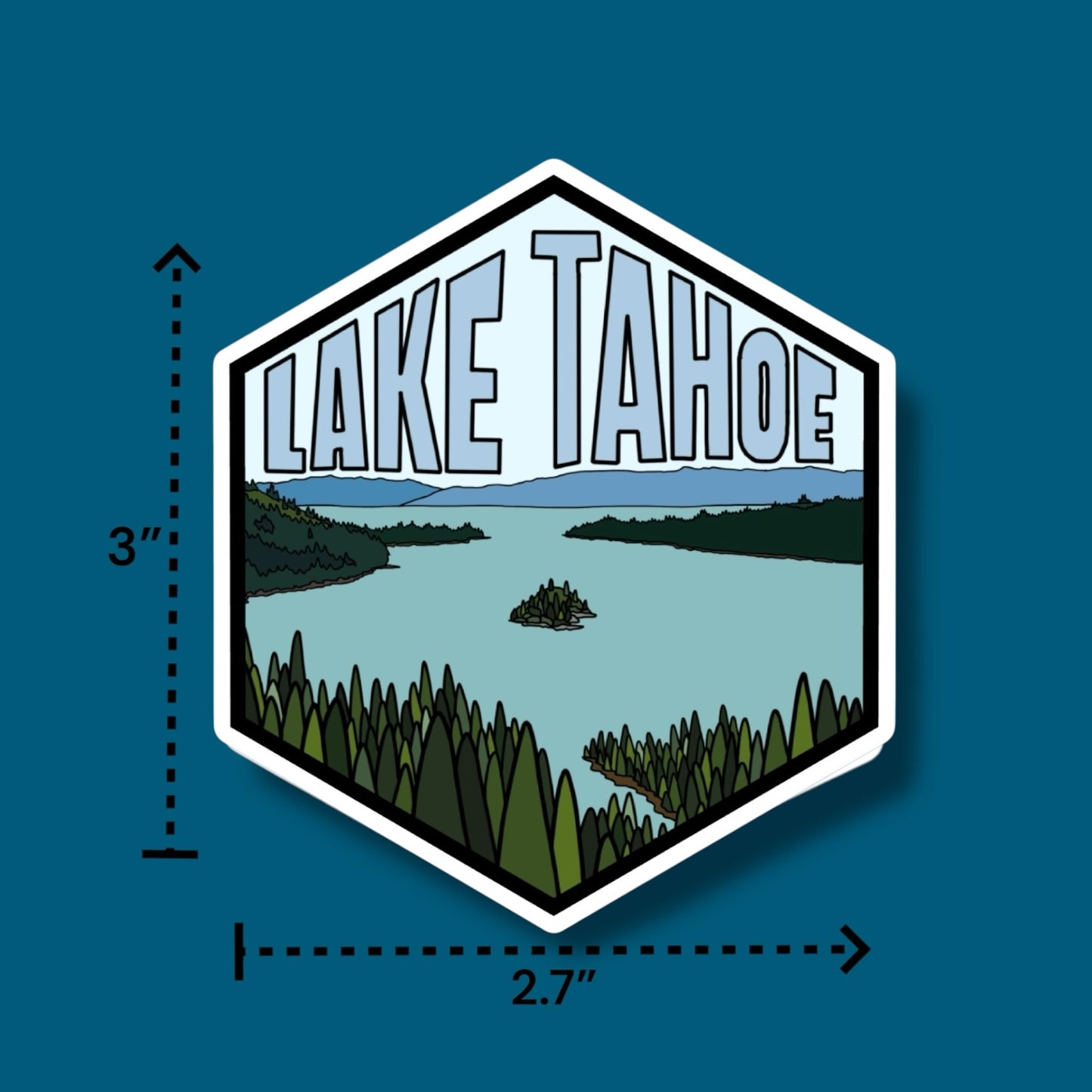 Lake Tahoe, California- Hexagon Sticker