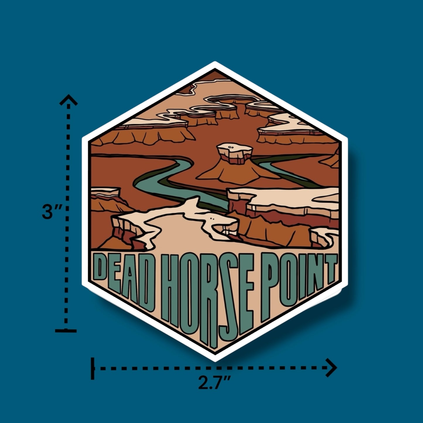 Dead Horse Point, Utah- Hexagon Sticker