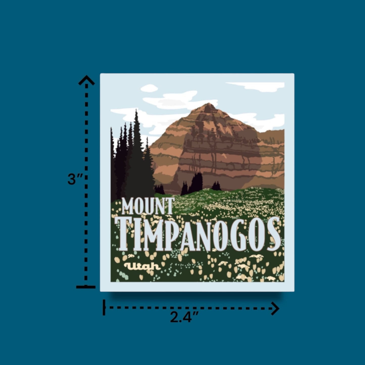 Mount Timpanogos, Utah- Poster Sticker