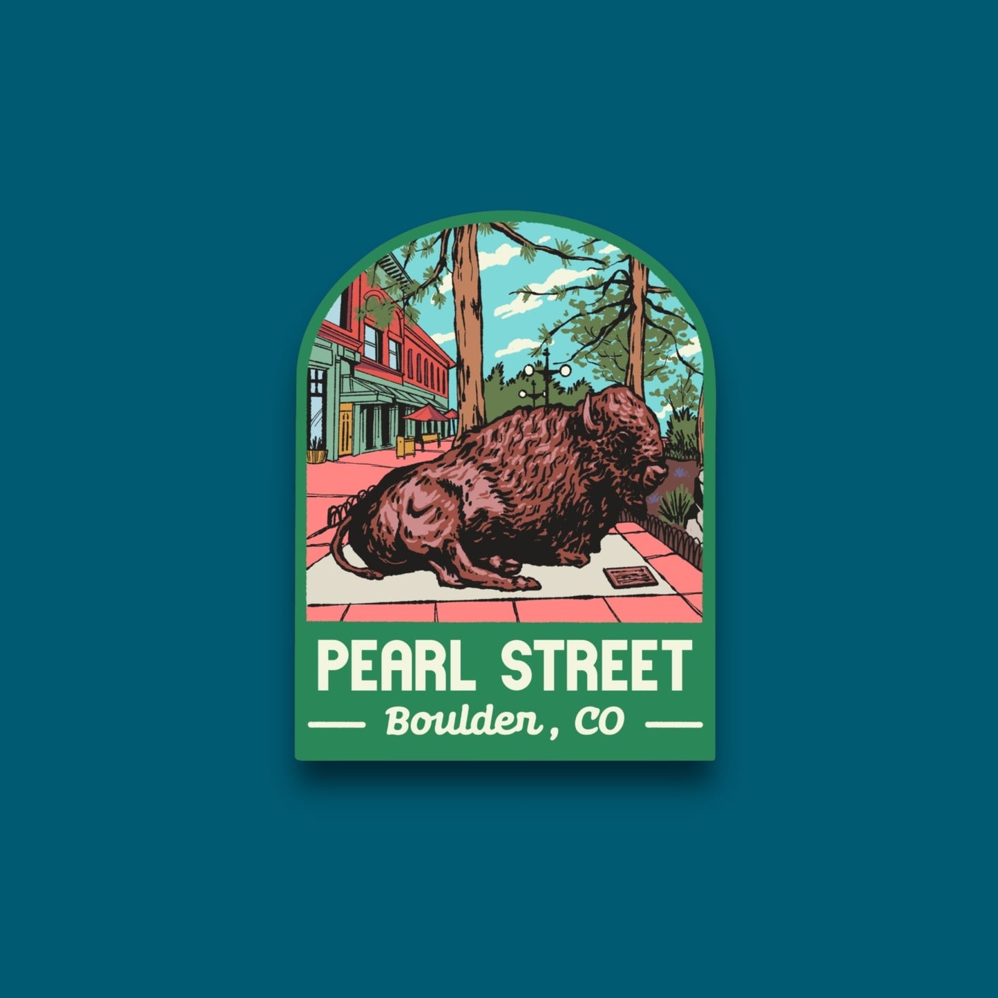 Pearl Street Boulder Colorado Arch Sticker