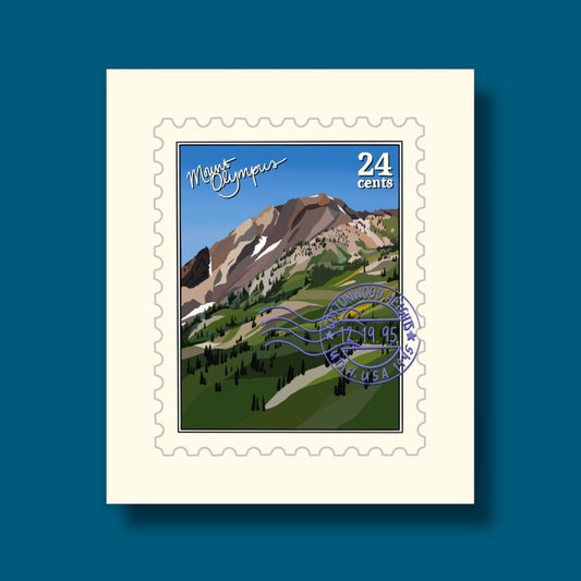 Mount Olympus Utah Stamp Sticker