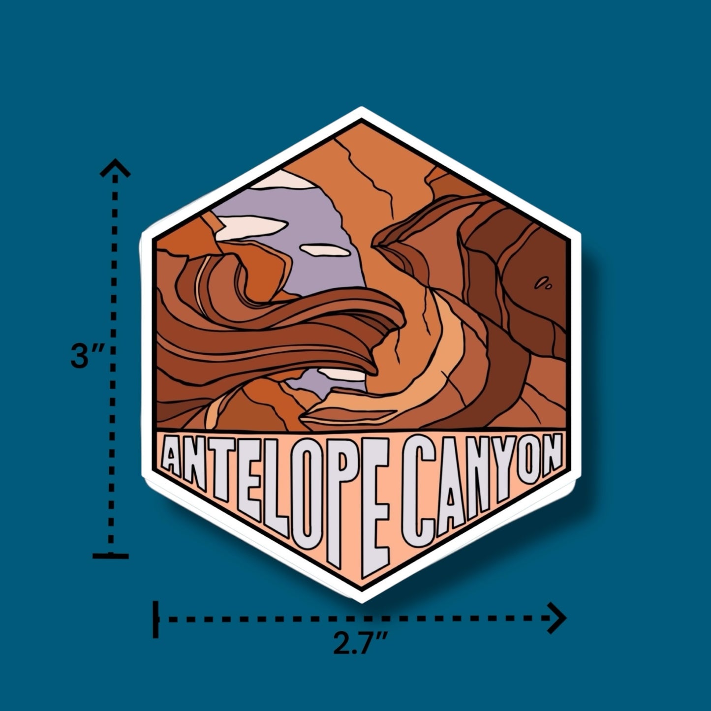 Antelope Canyon, Arizona- Hexagon Sticker