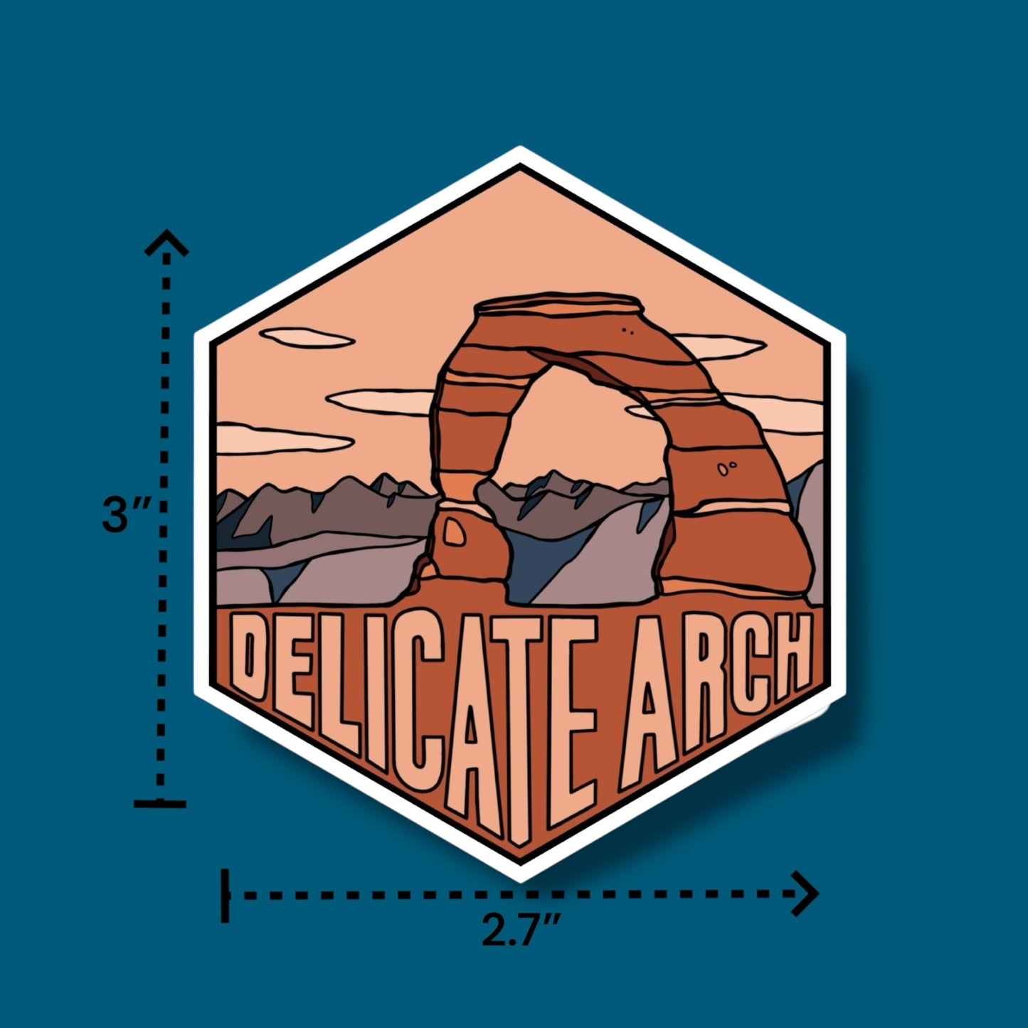 Delicate Arch Utah- Hexagon Sticker