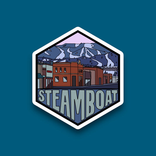 Steamboat Colorado- Hexagon Sticker