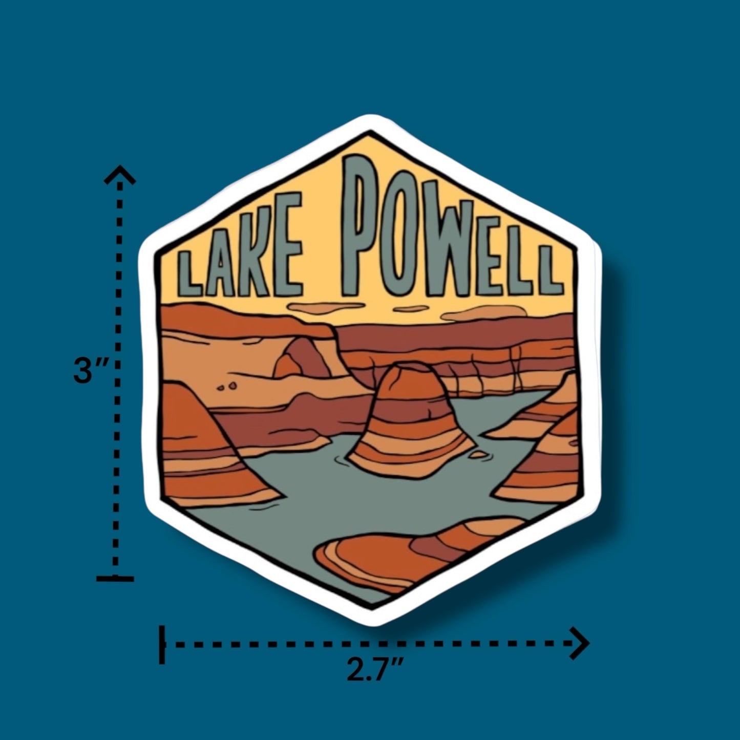 Lake Powell Utah- Hexagon Sticker