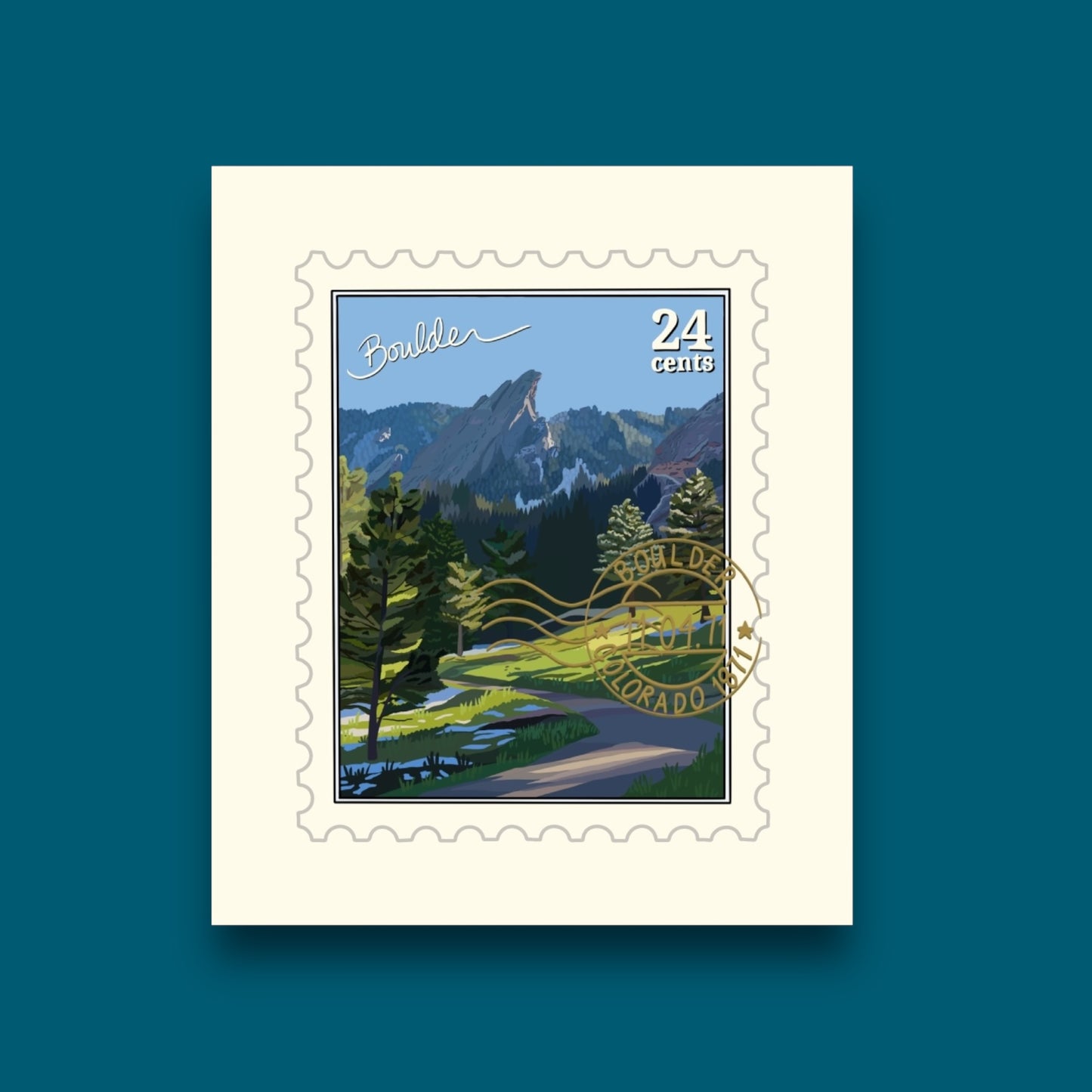 Boulder Colorado Stamp Sticker