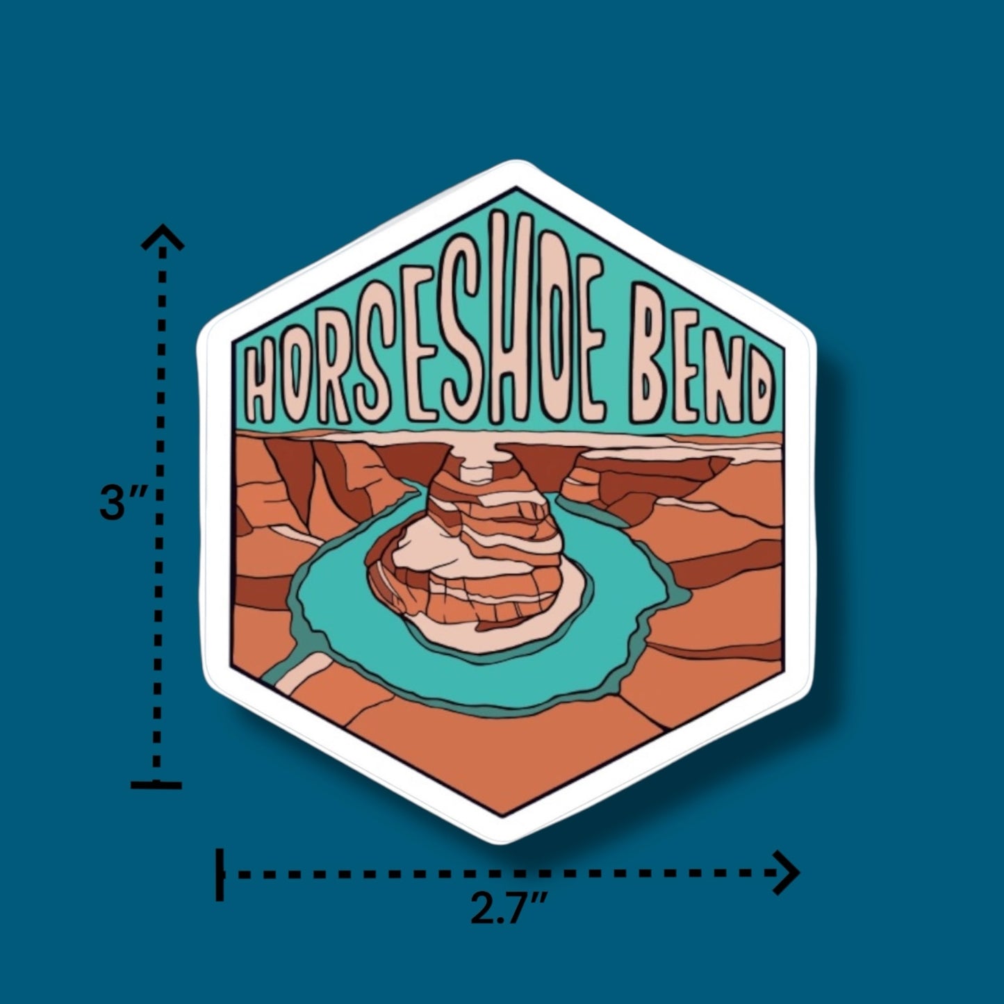 Horseshoe Bend, Arizona - Hexagon Sticker