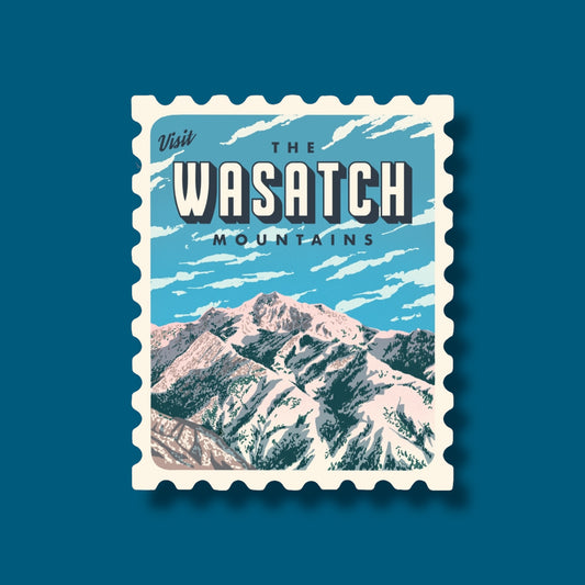Wasatch Mountains Stamp Sticker (Pack of 12)