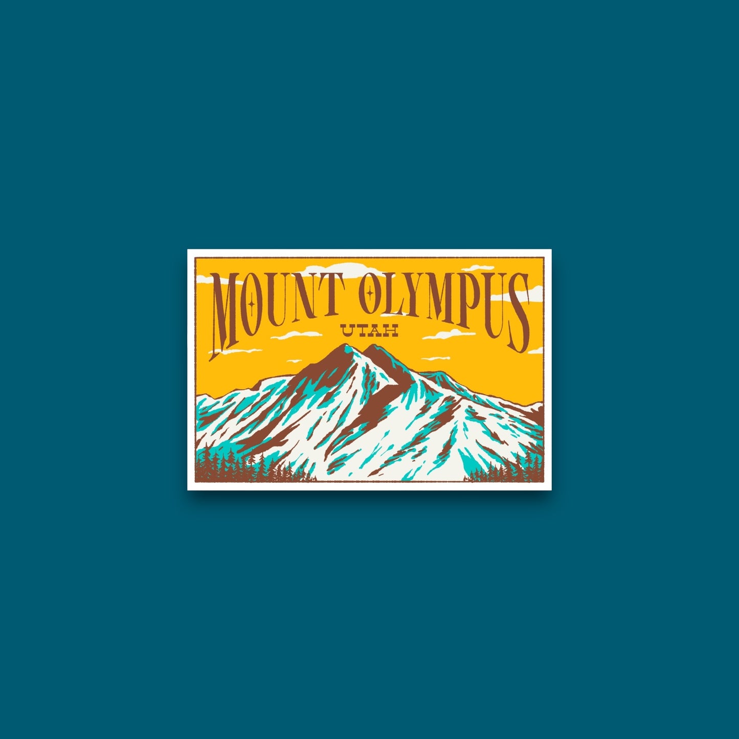 Mount Olympus Utah Yellow Sky Sticker