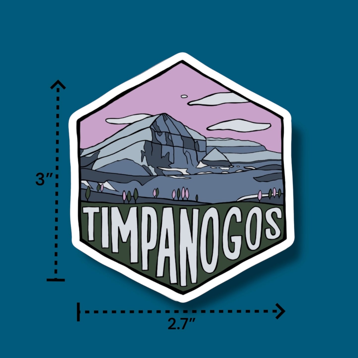 Mount Timpanogos, Utah- Hexagon Sticker