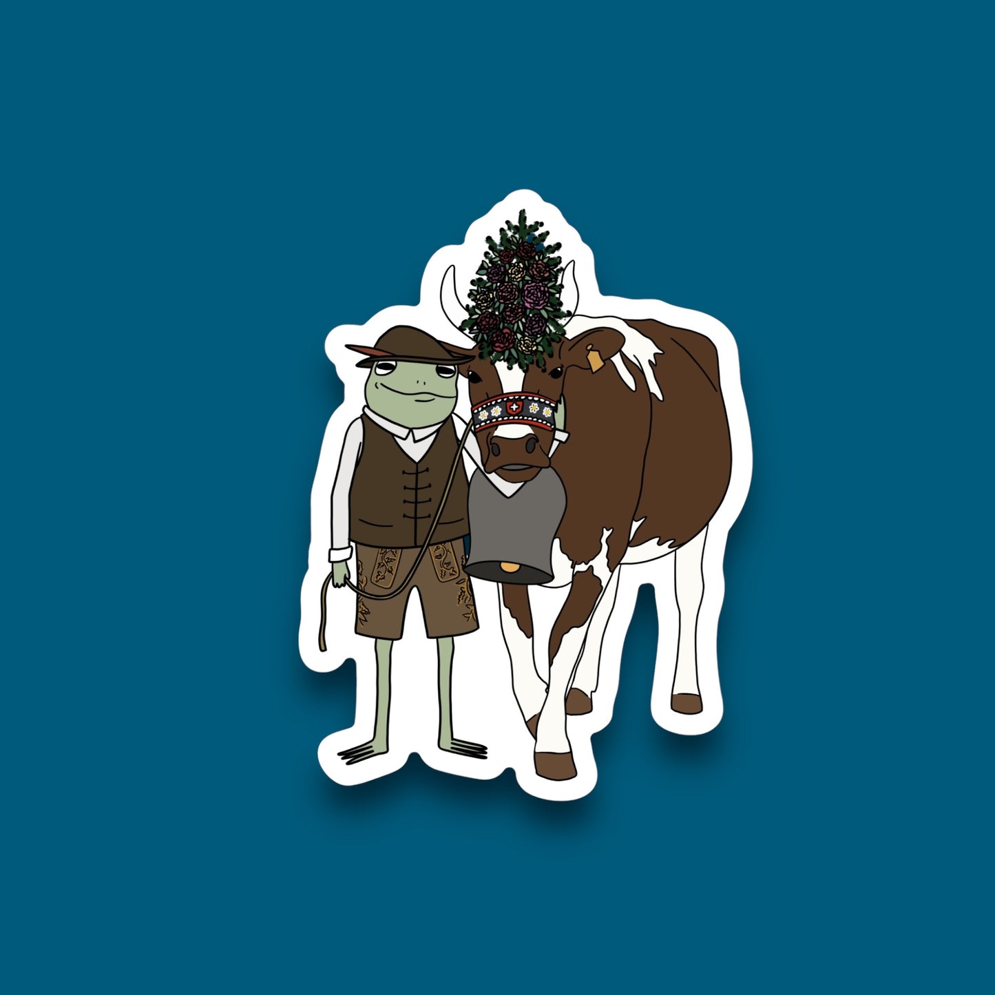 Swiss Frog, Swiss Cow Sticker