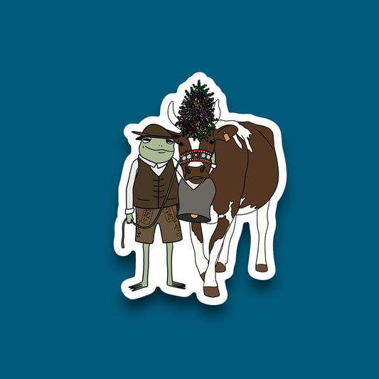 Swiss Frog, Swiss Cow Sticker