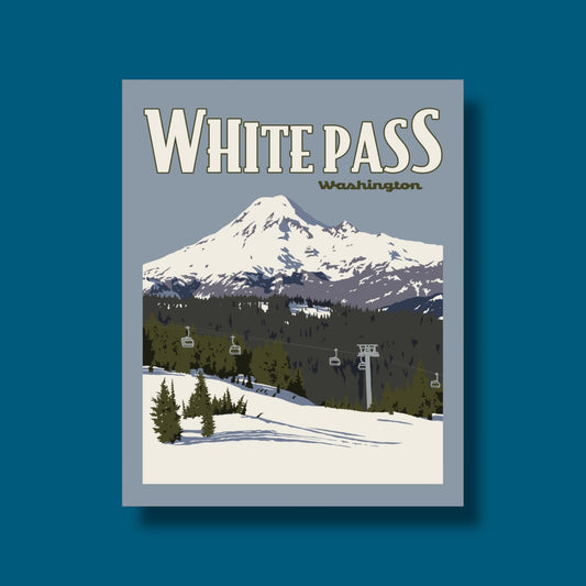 White Pass Washington- Poster Sticker