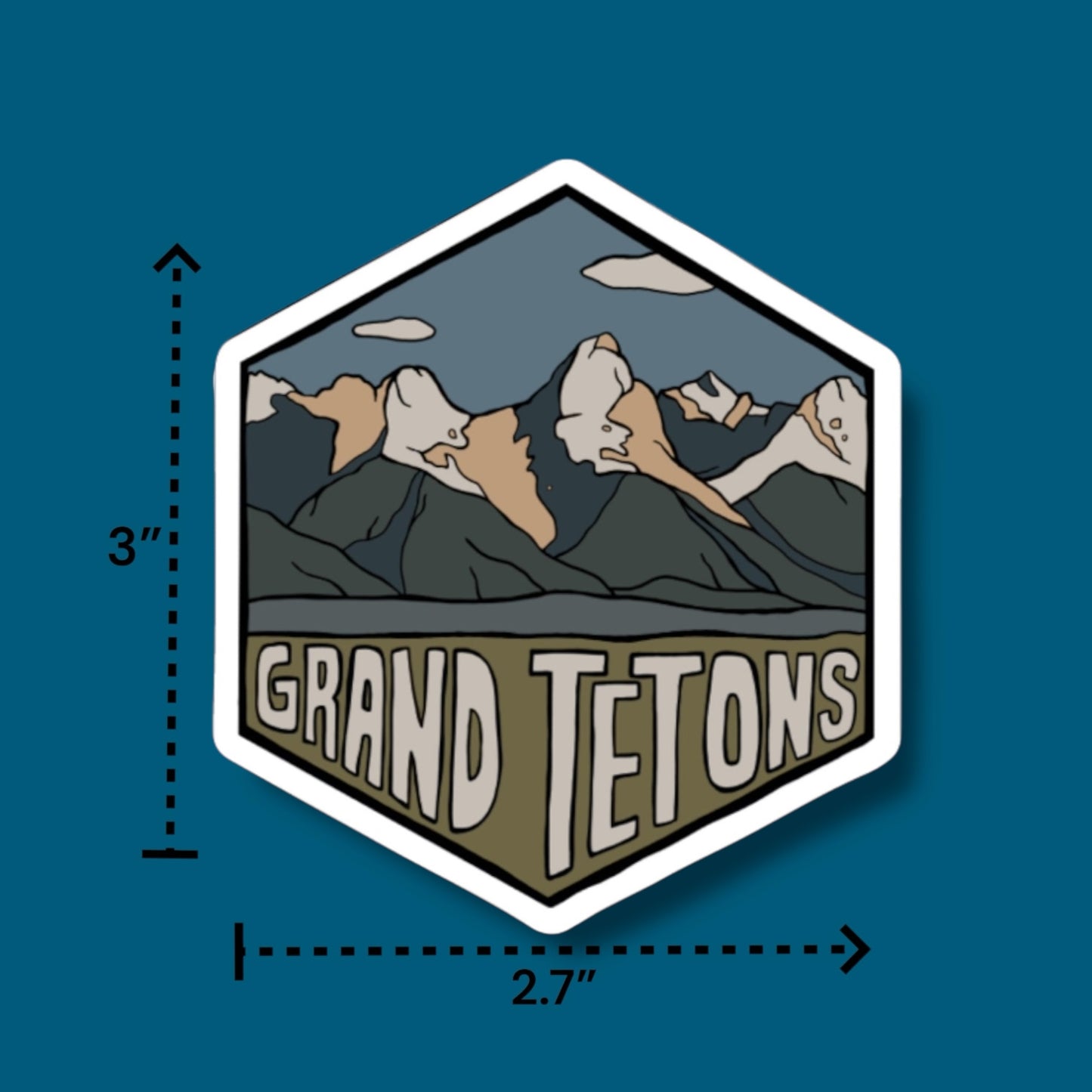 Grand Teton National Park, Wyoming- Hexagon Sticker