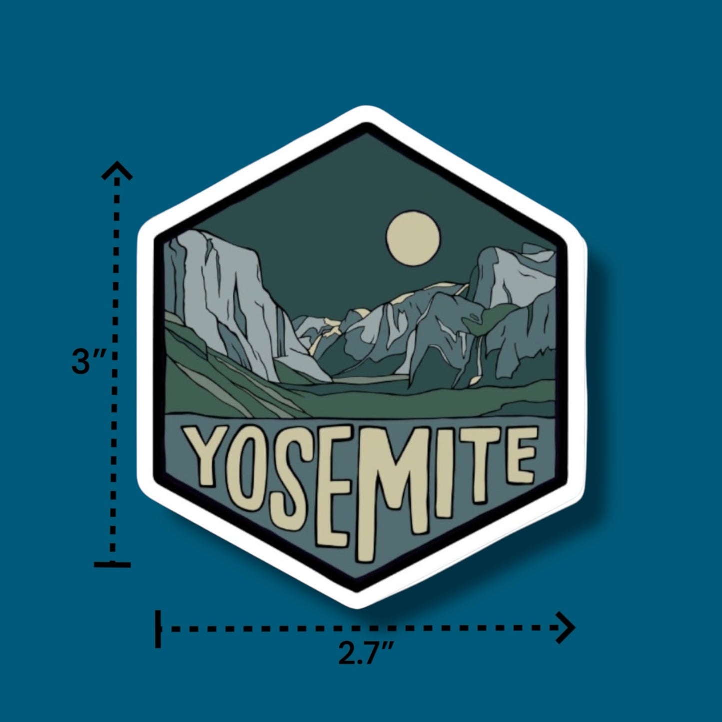 Yosemite National Park, California- Hexagon Sticker