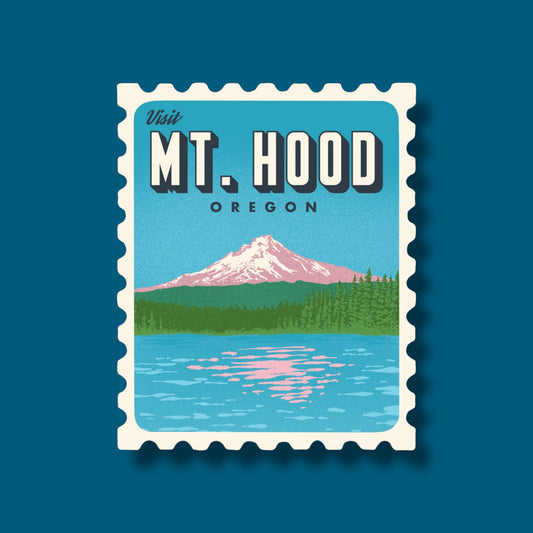 Mt Hood Oregon Stamp Sticker (Pack of 12)