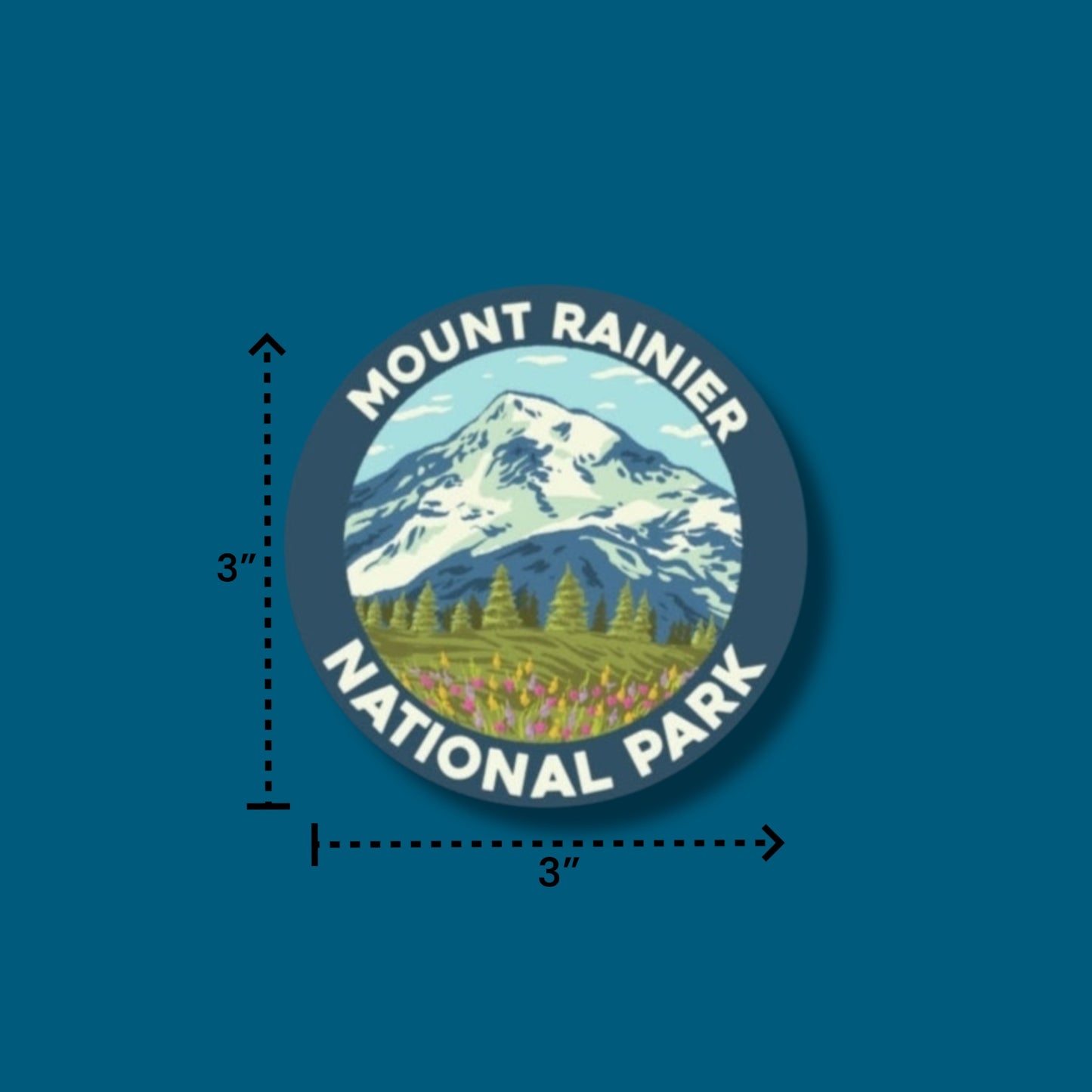 Mount Rainier National Park Circle Sticker