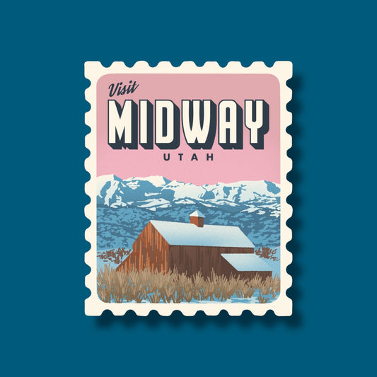 Midway Utah Stamp Sticker (Pack of 12)