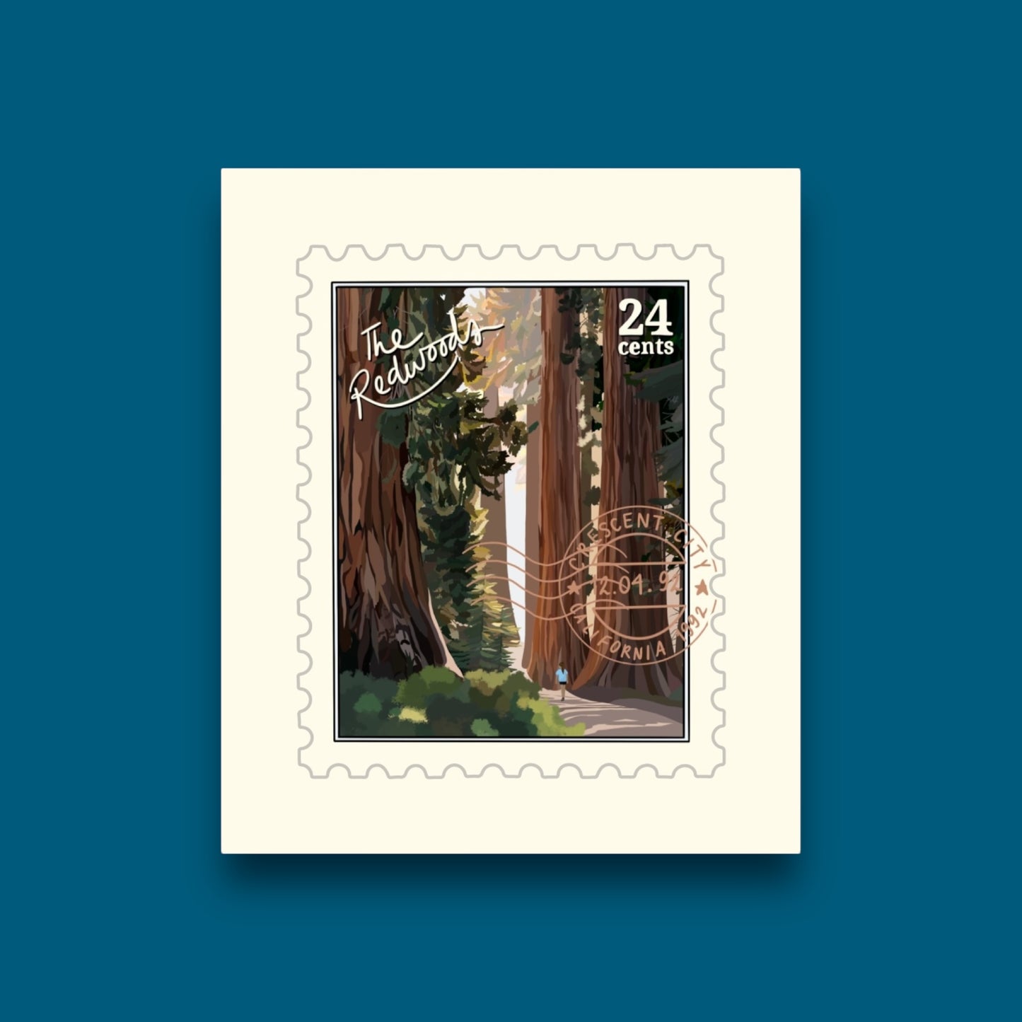 Redwoods California Stamp Sticker