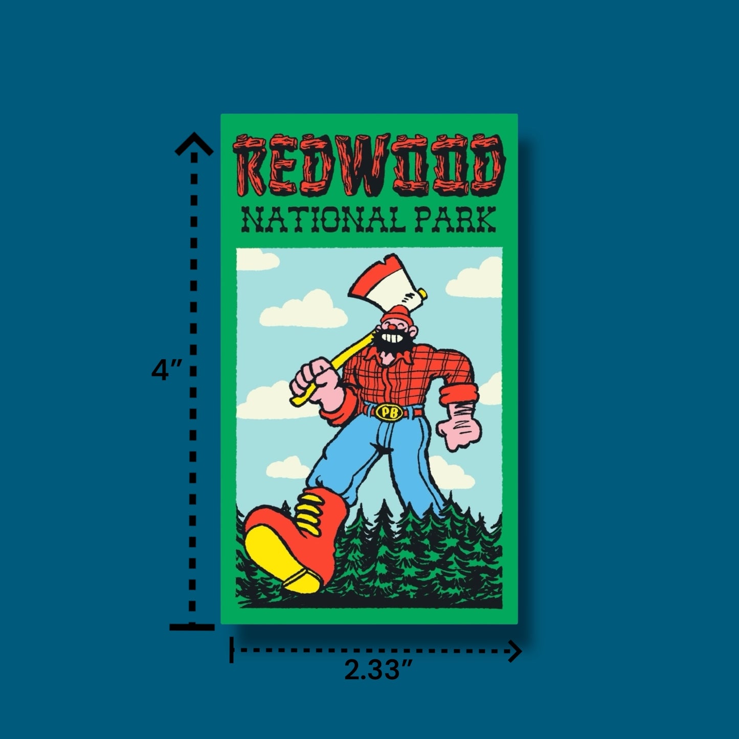 Redwoods National Park Lumberjack Sticker