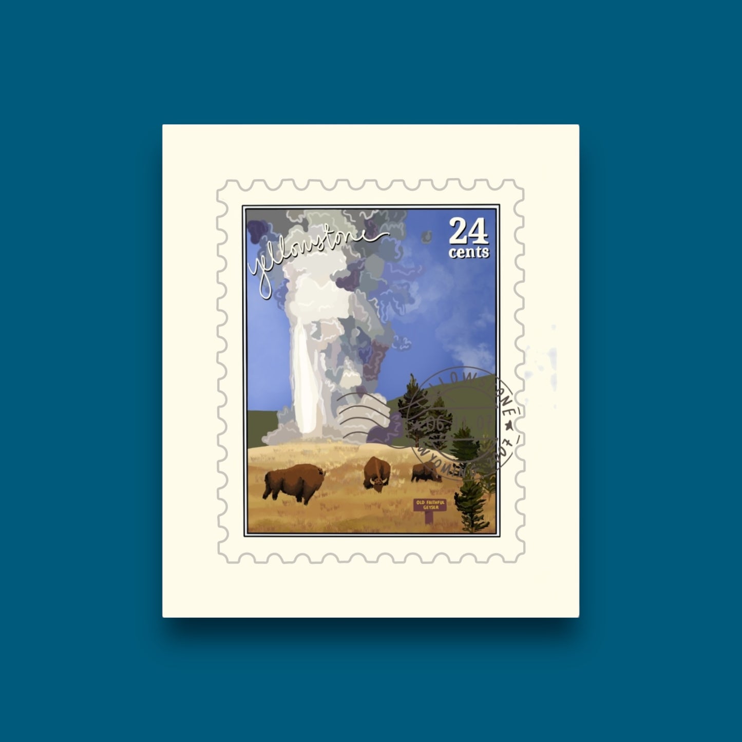 Yellowstone Stamp Sticker